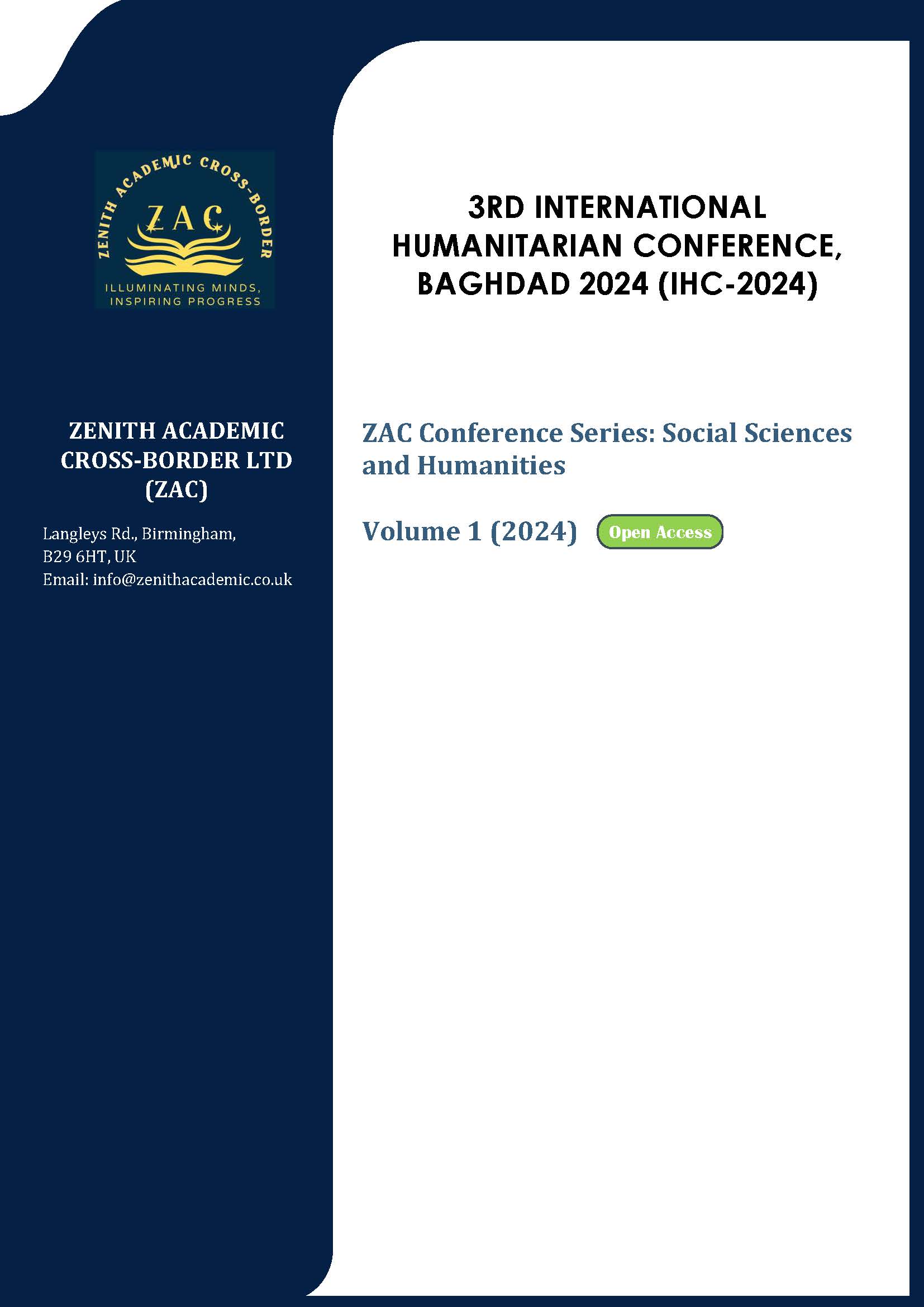                     View Vol. 1 No. 1 (2024): 3RD INTERNATIONAL HUMANITARIAN CONFERENCE, BAGHDAD 2024
                